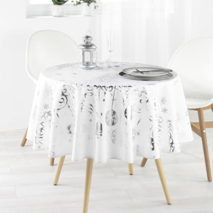 Nappe Ronde de NOEL Blanche Référence 2012 Anti tache Infroissable 1m60