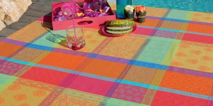 Nappe rectangle coton jacquard Téflon valescure Multico 3m50 x 1m80 anti tache