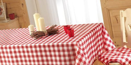 Nappe rectangle vichy rouge 1m50 x 1m20 polyester anti tache et infroissable