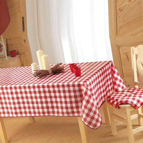 Nappe rectangle vichy rouge 1m50 x 1m20 polyester anti tache et infroissable