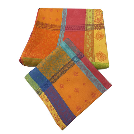 Serviette de table coton jacquard Téflon valescure multicolore 42 cm x 42 cm