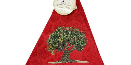 Essuie main rond en éponge Tissage Jacquard olivier rouge New Qualité Premium