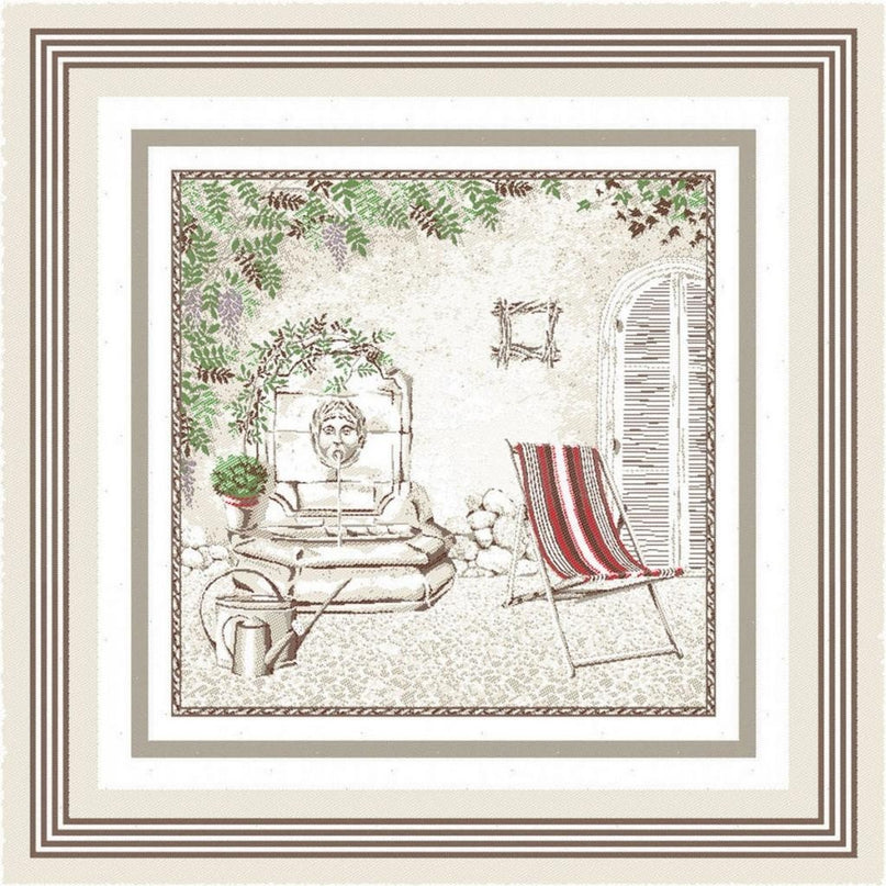 Housse de coussin tissé jacquard gordes recto 45cm/45cm