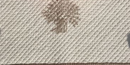Chemin de table boutis brodé lavande coton lavender écru stuck 1m50 x 50 cm