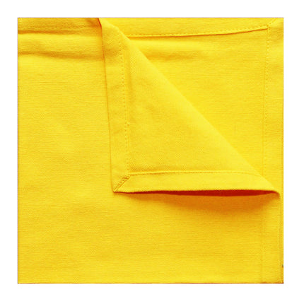 Serviette de table unie jaune coton 40 cm x 40 cm