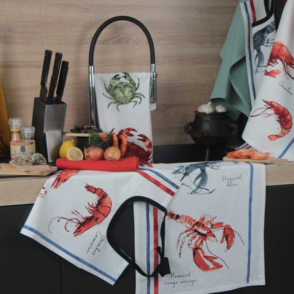 BAVOIR RESTAURANT GAMBAS ECRU COTON ADULTE 45 cm X 60 cm