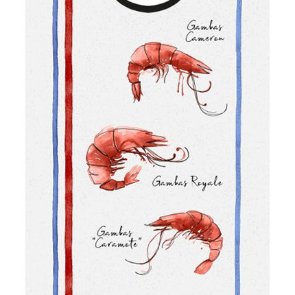 BAVOIR RESTAURANT GAMBAS ECRU COTON ADULTE 45 cm X 60 cm