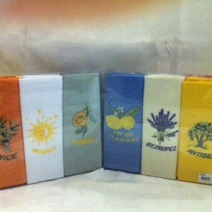 Coffret de 6 torchons coton nid d'abeille 50cm/70c