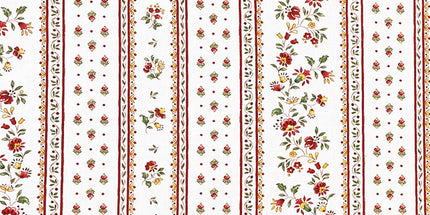 Tissu au mètre coton provençale Figuerolles écru R rayure en 160 cm de large