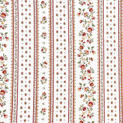 Tissu au mètre coton provençale Figuerolles écru R rayure en 160 cm de large