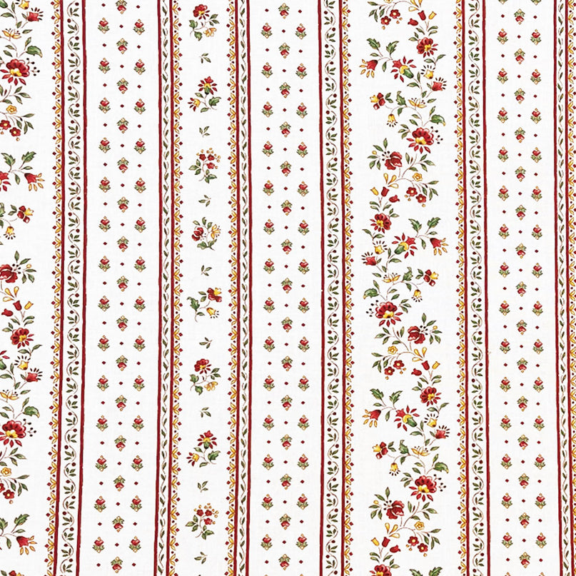 Tissu au mètre coton provençale Figuerolles écru R rayure en 160 cm de large