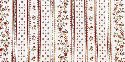 Tissu au mètre coton provençale Figuerolles écru R rayure en 160 cm de large
