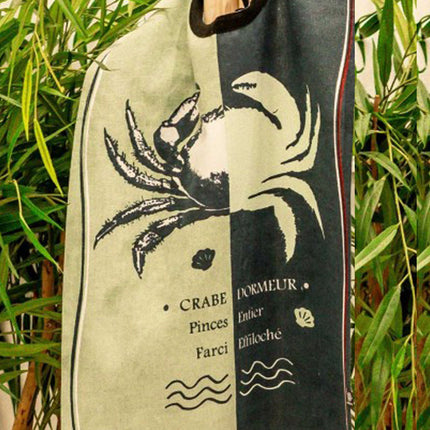 BAVOIR RESTAURANT CRABE DORMEUR OCEAN COTON ADULTE 45 cm X 60 cm