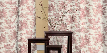 Tissu au mètre Toile de jouy Pastorale écru R Coton Bachette largeur 280 cm