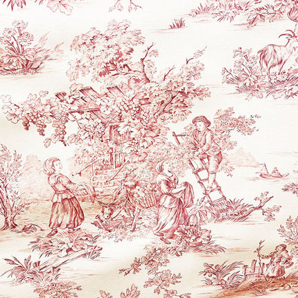 Tissu au mètre Toile de jouy Pastorale écru R Coton Bachette largeur 280 cm