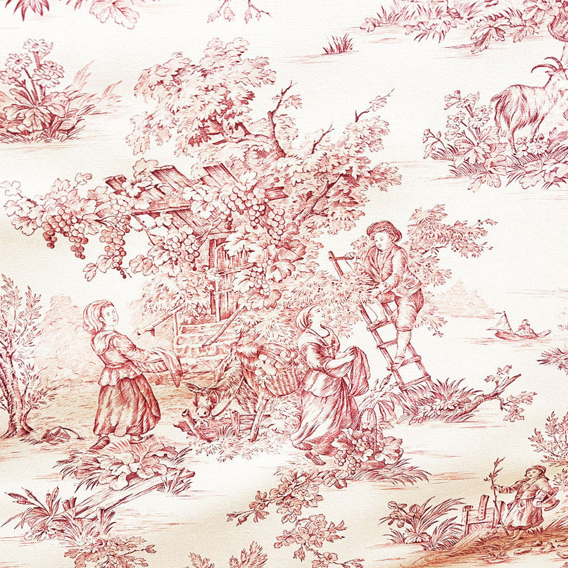 Tissu au mètre Toile de jouy Pastorale écru R Coton Bachette largeur 280 cm