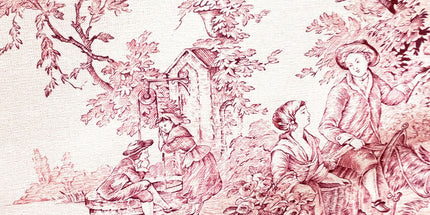 Tissu au mètre Toile de jouy Pastorale écru R Coton Bachette largeur 280 cm