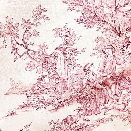 Tissu au mètre Toile de jouy Pastorale écru R Coton Bachette largeur 280 cm