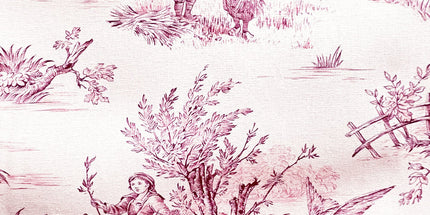 Tissu au mètre Toile de jouy Pastorale écru R Coton Bachette largeur 280 cm