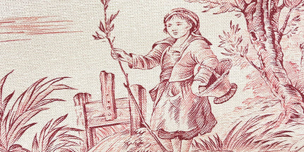 Tissu au mètre Toile de jouy Pastorale écru R Coton Bachette largeur 280 cm