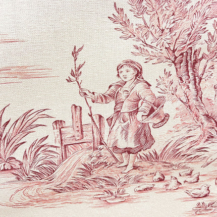 Tissu au mètre Toile de jouy Pastorale écru R Coton Bachette largeur 280 cm