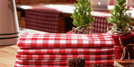 Serviette de table vichy rouge coton 46 cm x 46 cm