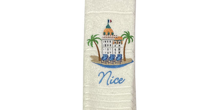 Essuie main rectangle éponge coton jacquard qualité premium Negresco écru 50 X 70 cm