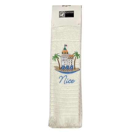 Essuie main rectangle éponge coton jacquard qualité premium Negresco écru 50 X 70 cm