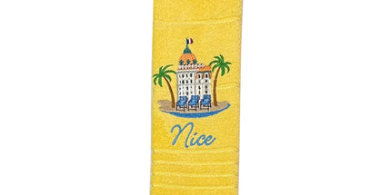 Essuie main rectangle éponge coton jacquard qualité premium Negresco jaune 50 X 70 cm