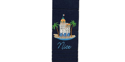 Essuie main rectangle éponge coton jacquard qualité premium Negresco bleu marine 50 X 70 cm