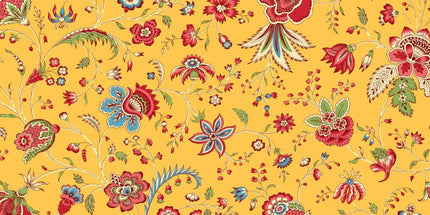 Nappe Rectangulaire en Coton Holi jaune Motif Floral 3 mètres  x 1m55