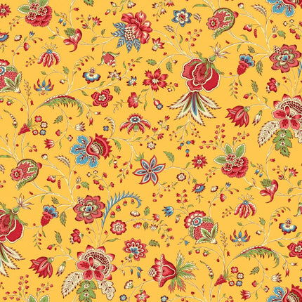 Nappe Rectangulaire en Coton Holi jaune Motif Floral 3 mètres  x 1m55