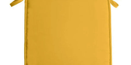 Coussin de chaise jaune soleil 38 cm x 38 cm à nouettes vendu à l'unité