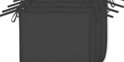 Lot de 4 Coussins de chaise carbone gris anthracite 38 cm x 38 cm à nouettes