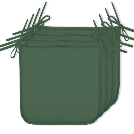 Lot de 4 Coussins de chaise vert 38 cm x 38 cm à nouettes