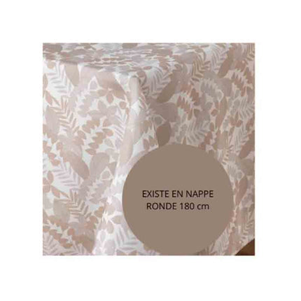 Nappe ronde AIMIE Naturel Polyester Anti tache et Infroissable 180 cm