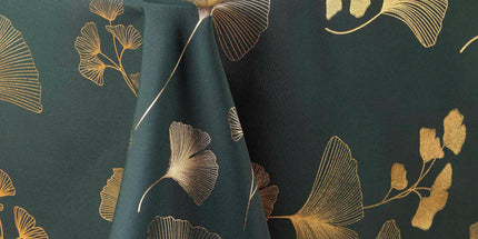 Nappe rectangle Bloomy vert et or 3m x 1m50 anti tache et infroissable