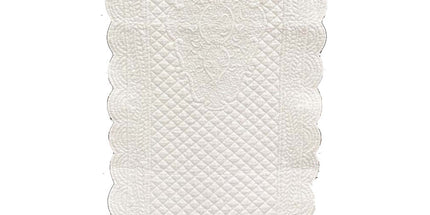 Chemin de table boutis blanc coton rosace 1m50 x 50 cm