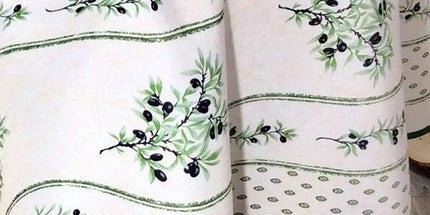 Nappe ronde olivou écru 1m 80 anti tache infroissable