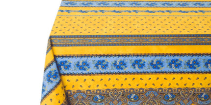 Nappe rectangle coton enduit plastifiée tradition jaune 3m50 x 1m55