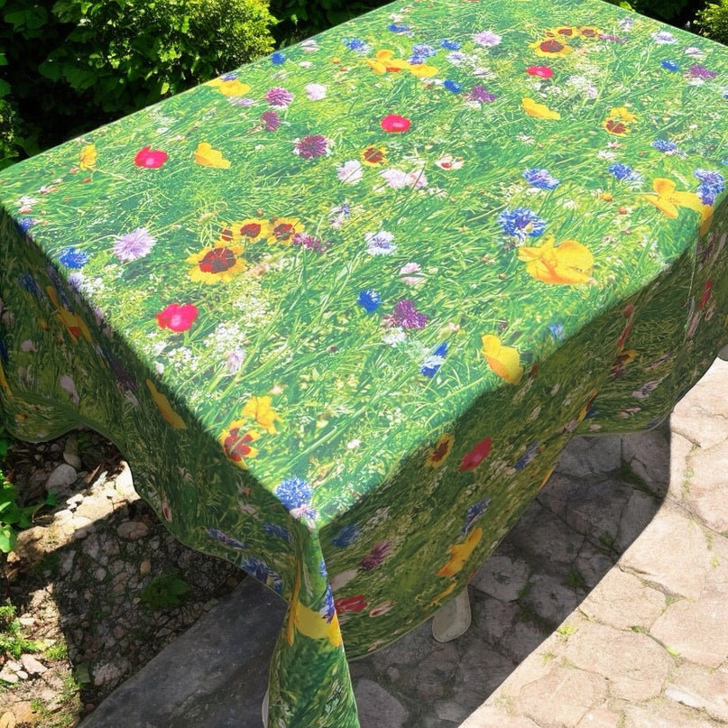 Nappe rectangulaire Prairie 240 x 150 cm Polyester Anti tache et infroissable