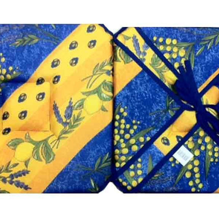 Coussin de chaise mimosa citron lavande bleu polyester 36 cm x 36 cm