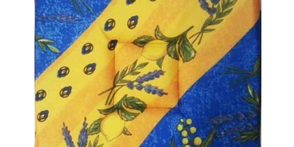 Coussin de chaise mimosa citron lavande bleu polyester 36 cm x 36 cm
