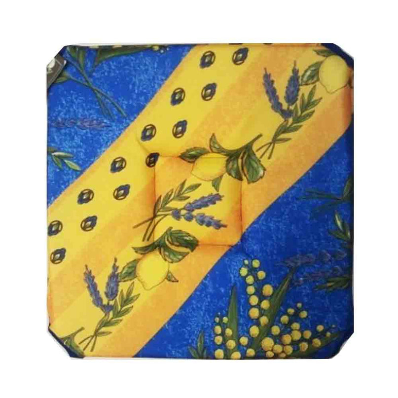 Coussin de chaise mimosa citron lavande bleu polyester 36 cm x 36 cm