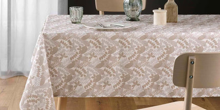 Nappe rectangle AIMIE naturel Anti tache et Infroissable 145 cm X 120 cm