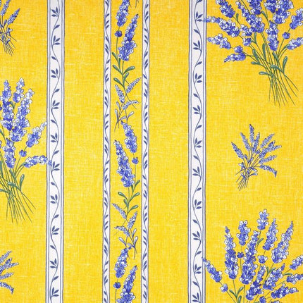 Tissu au mètre coton Valensole jaune motif lavande largeur 1m60