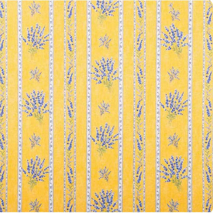 Tissu au mètre coton Valensole jaune motif lavande largeur 1m60
