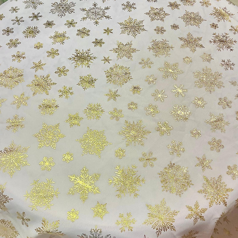 Nappe ronde 1m80 Cristaux blanc or Anti tache et infroissable