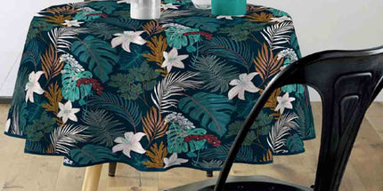Nappe ronde 1m80 Rita émeraude anti tache et infroissable