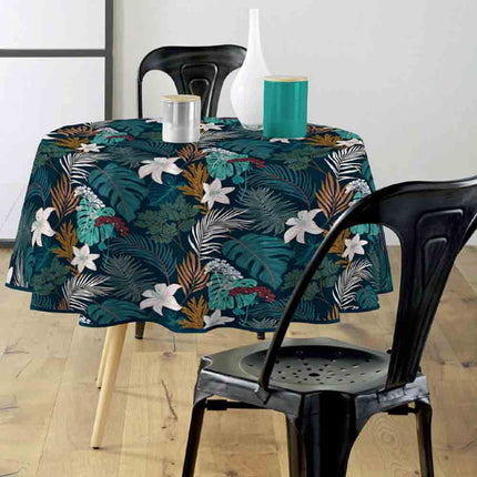 Nappe ronde 1m80 Rita émeraude anti tache et infroissable